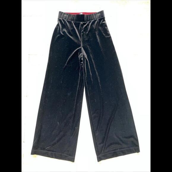 John Mark Black Velvet Velour Wide Leg Pants Formal Cocktail‎ S - Picture 1 of 7